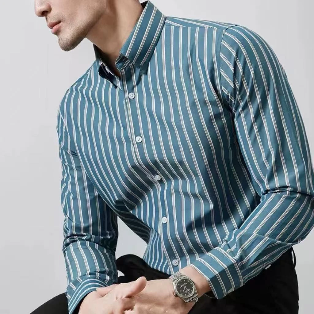 莱肯【拍一发二找客服备注】男士商务白金棉桑蚕丝高级感衬衣222061