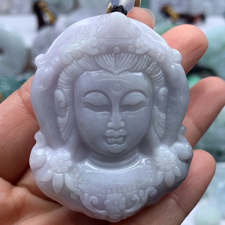 翡翠未镶嵌颈饰观音福利洒乌鸡料福利卡厚12+