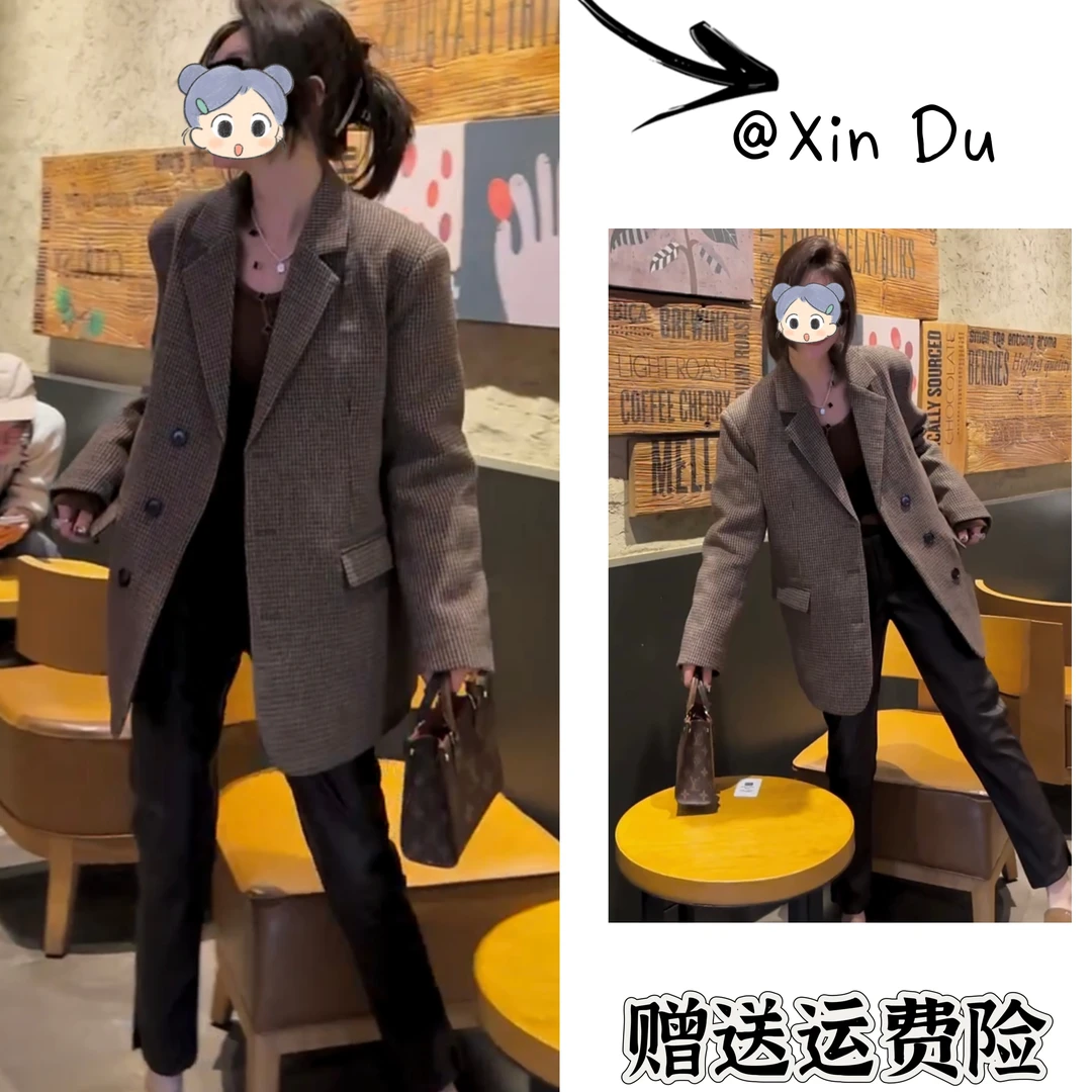 2025秋冬季新款时尚显瘦气质女士网红洋气外套百搭款D25014