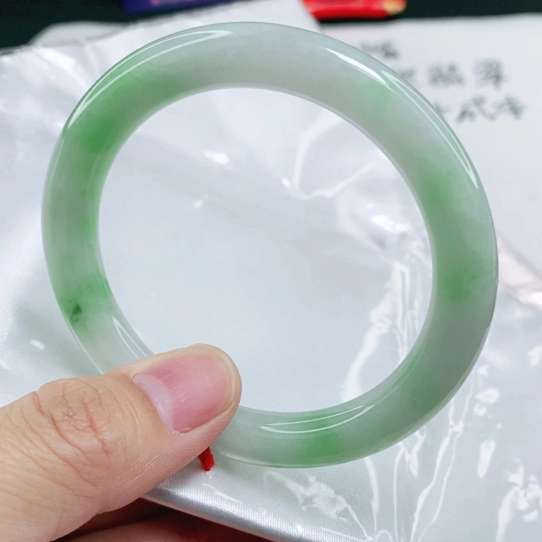 未镶嵌手镯翡翠54.6圈口圆条