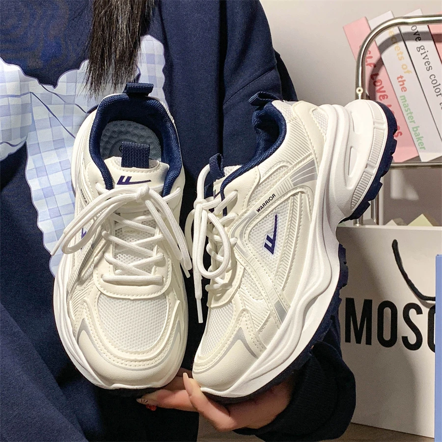 Warrior/回力男女同款爆改网面老爹鞋透气百搭鞋子增高运动鞋情侣