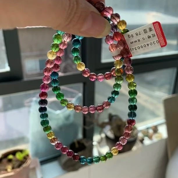 碧玺三圈手串碧玺手链