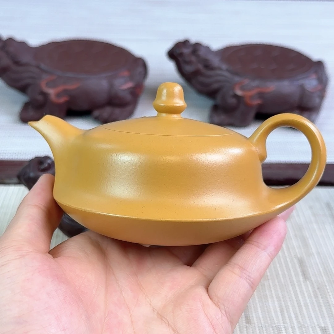 茶壶紫砂240cc朱泥黄金曲壶