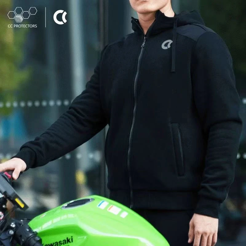 CC冬季骑行服保暖卫衣男女士护甲衣防风防摔CE认证赛车服机车装备