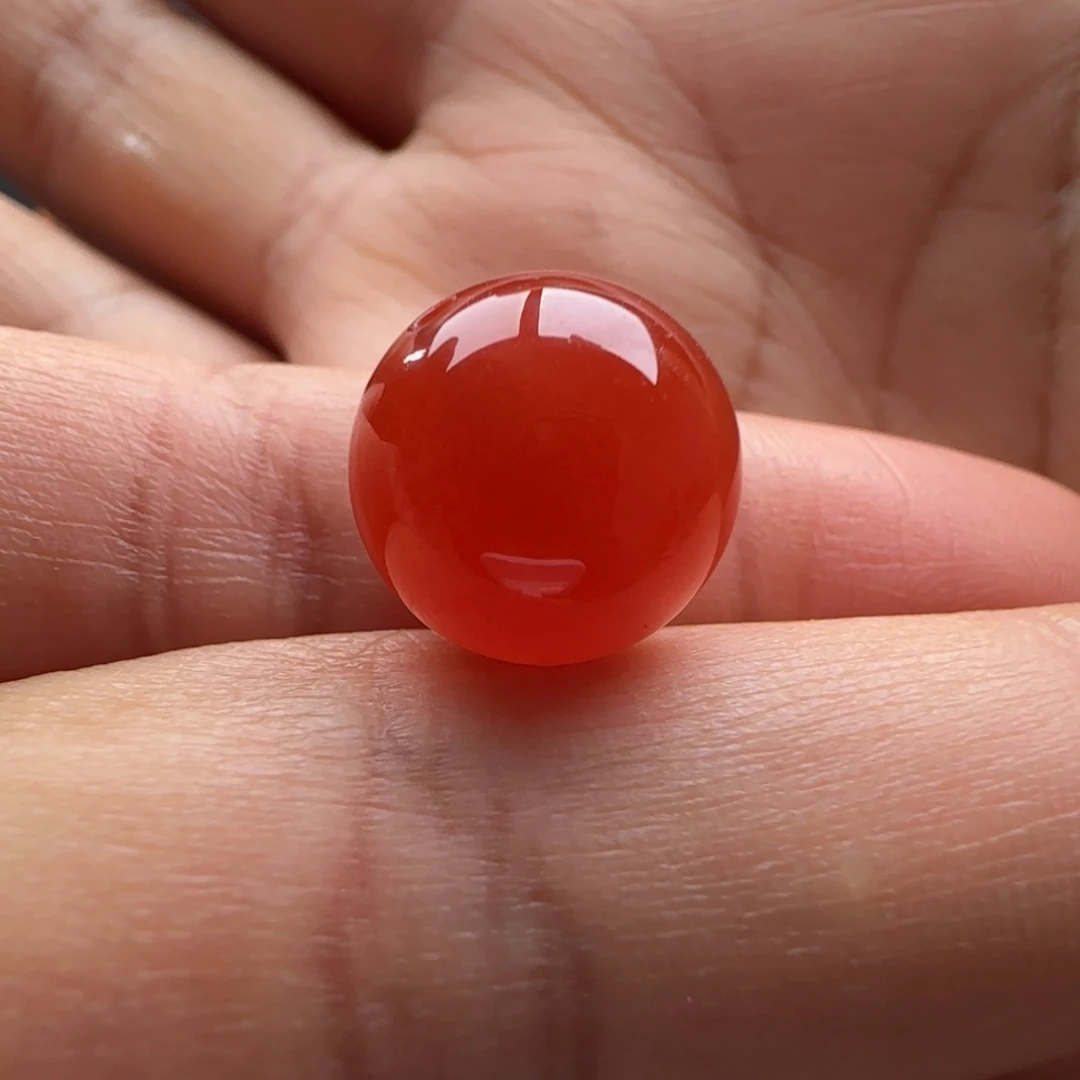 秋***虎南红玛瑙未镶嵌圆珠13