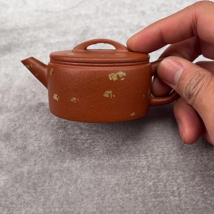紫砂茶壶洒金生砂朱泥剑流汉瓦