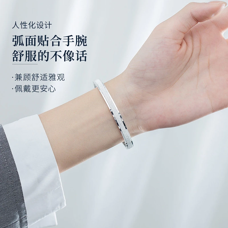 足银手镯 满天星开口手镯