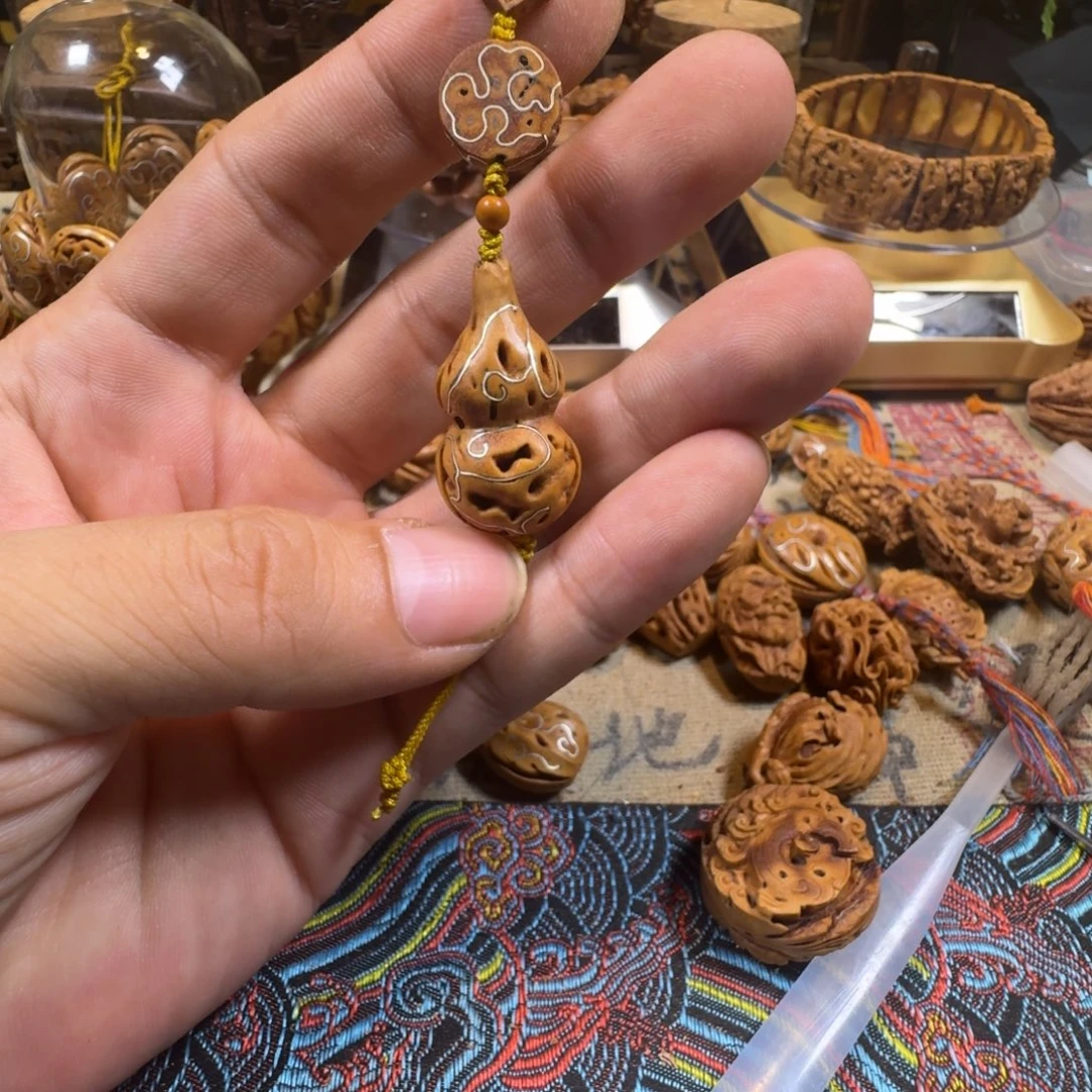 手串/手链核桃桃核雕刻挫银葫芦8