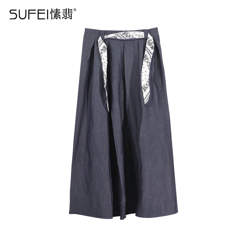 SUFEI/愫翡S51QZ0039A 春季新款简约纯色半身裙 0039