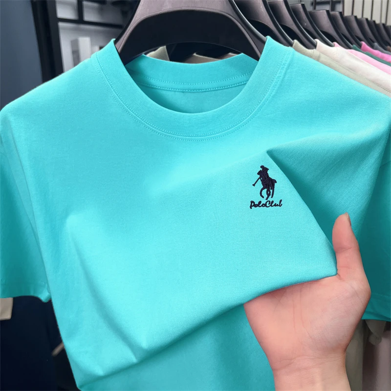 2025男士ol短袖T恤夏季新款阔版休闲纯棉衫半袖时尚潮流百搭纯色