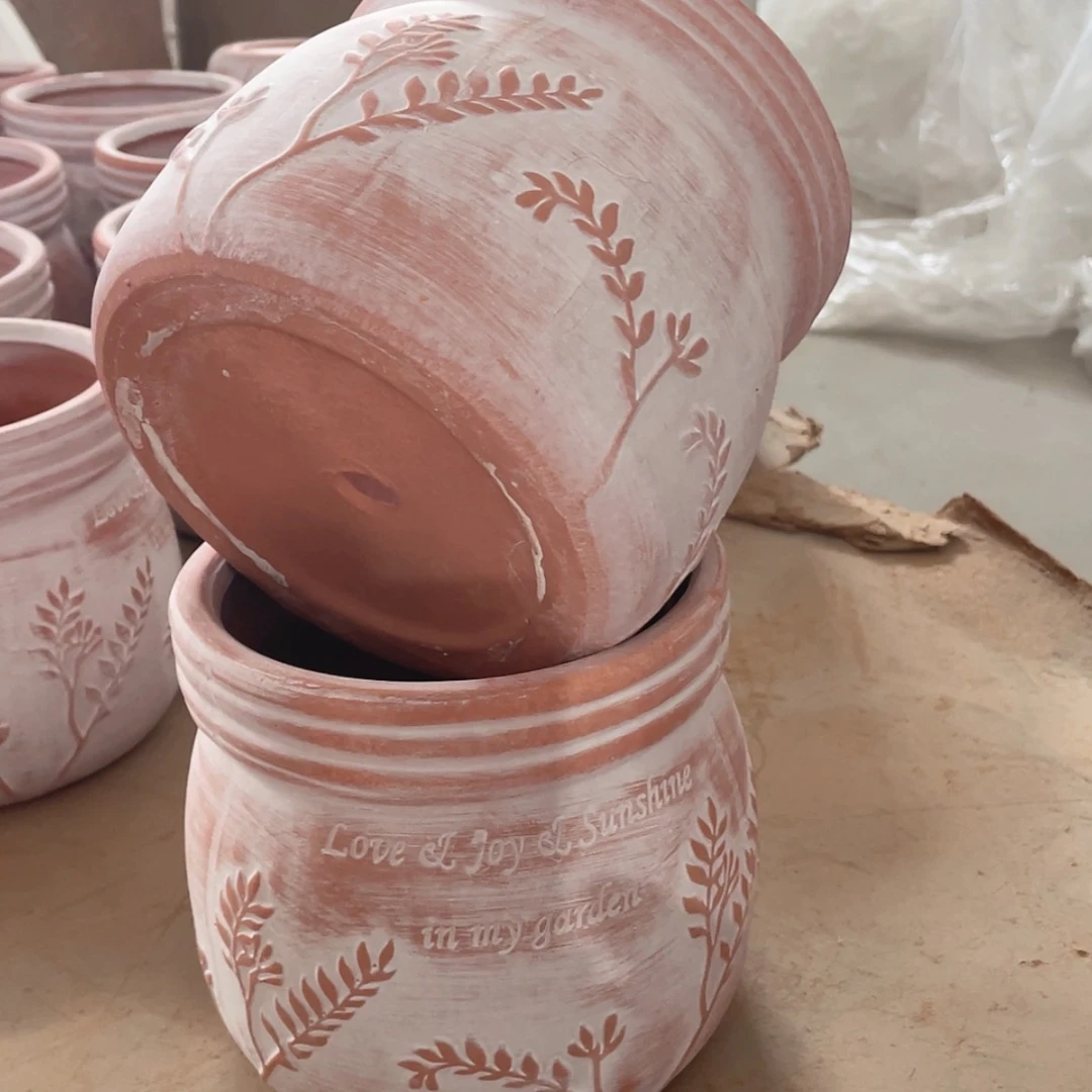 【闪购商品】红陶复古树叶糖罐14-14两个