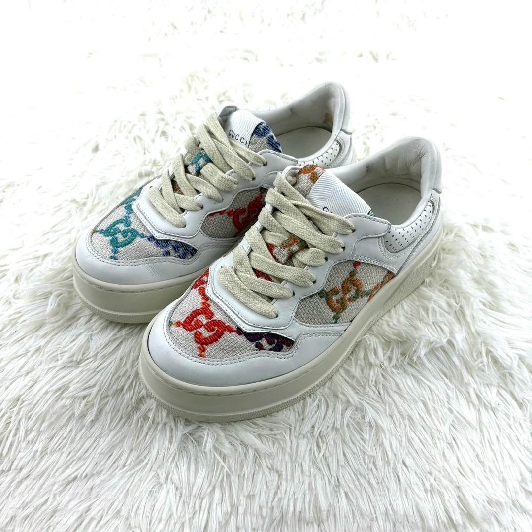 95新 GUCCI/古驰 刺绣款饼干鞋34.5码14095997