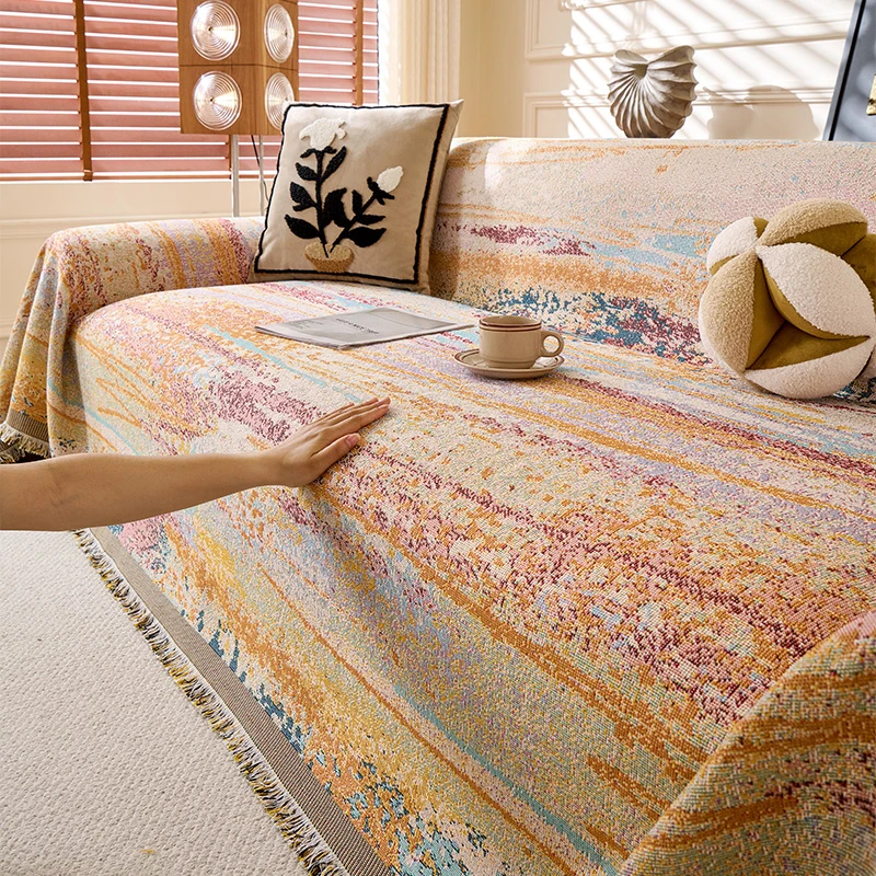 唯蒂妮【甜梦光谱】法式复古风雪尼尔现代轻奢高级感一片式防滑盖布