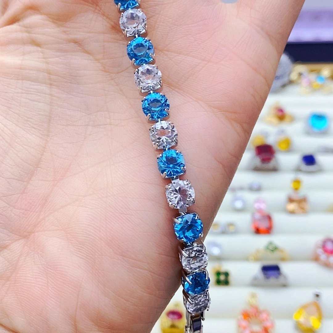 未镶嵌手链海蓝宝石