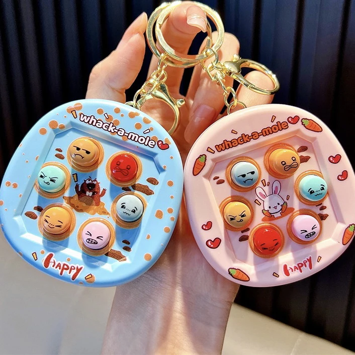 创意迷你可爱掌上打地鼠玩具游戏机钥匙扣包包挂件儿童解压小礼品