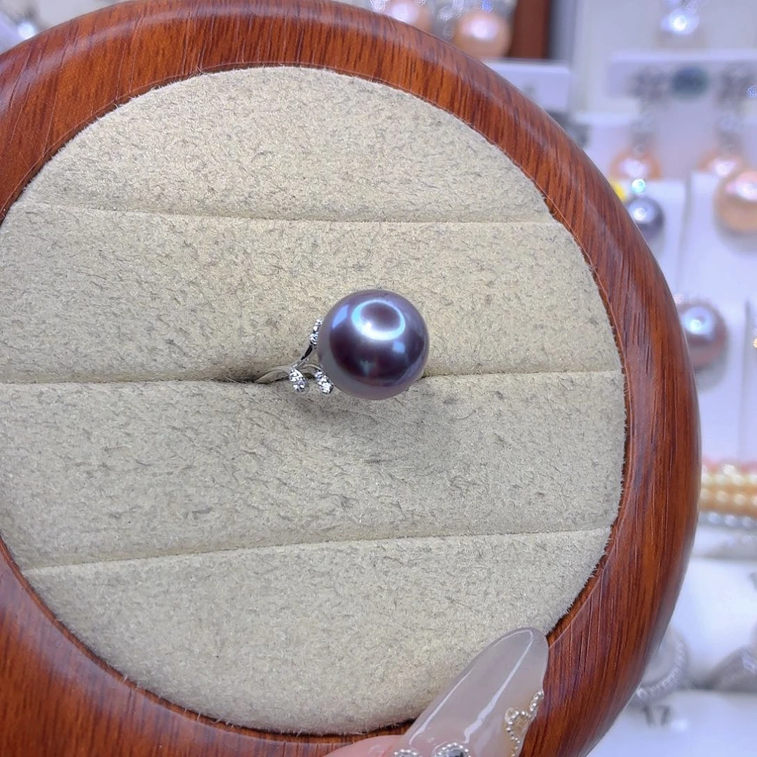 橙***子戒指银S925镶嵌淡水珍珠F