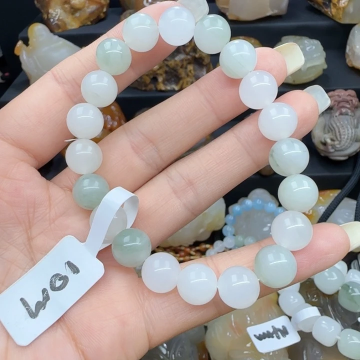 玛瑙/玉髓未镶嵌天山翠10mm手串
