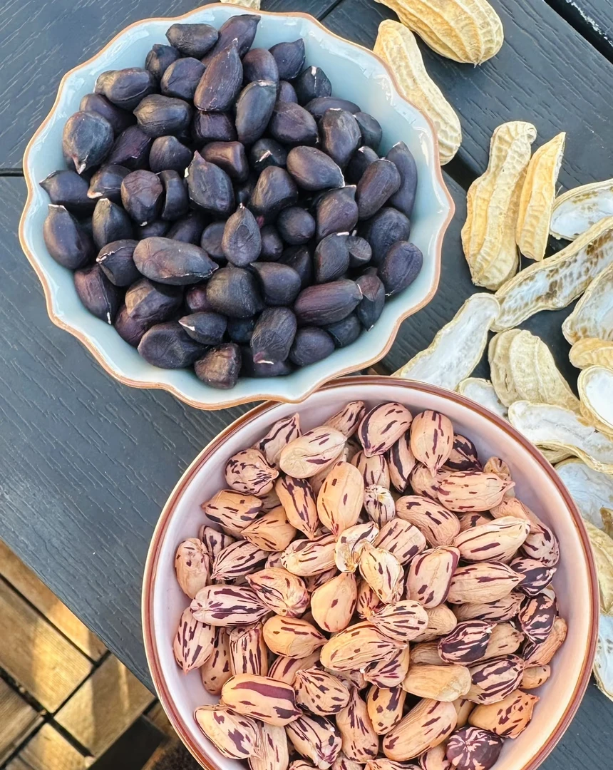 云南特有农家自晒黑皮七彩花生