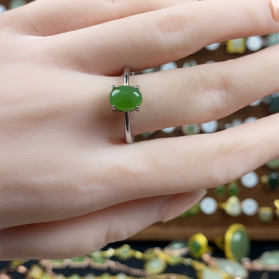 和田玉（碧玉）戒指合金