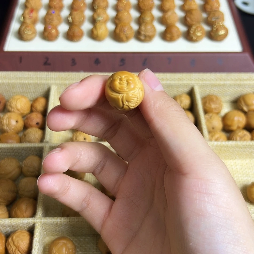 猴头核桃吊坠素单颗双面弥勒佛