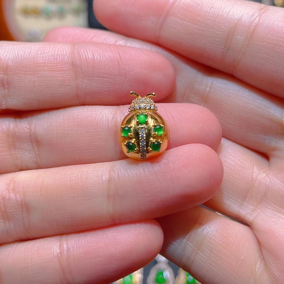 翡翠银S925镶嵌吊坠(不含链)