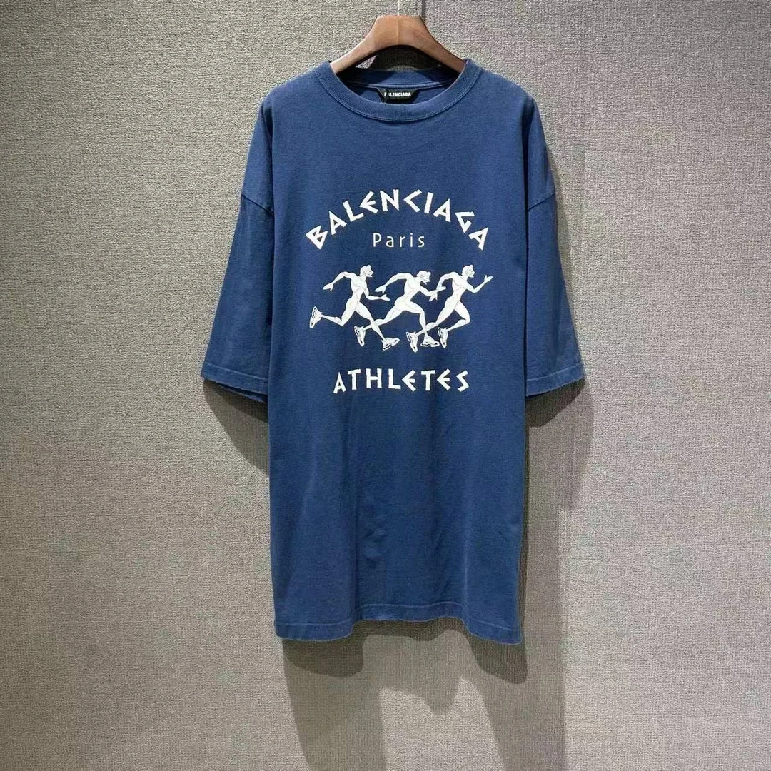 99新 Balenciaga/巴黎世家 (pm) 马拉松运动员短袖T恤 xxs码/5093