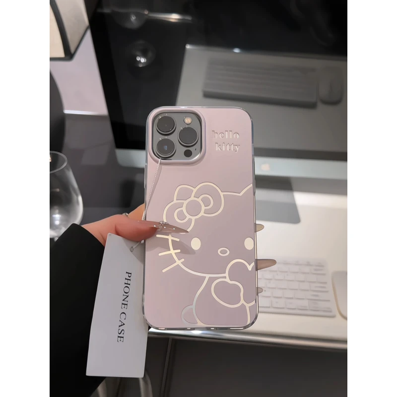 爱心kitty适用苹果17pro手机壳16华为p70羽纱imd小米15女荣耀oppo