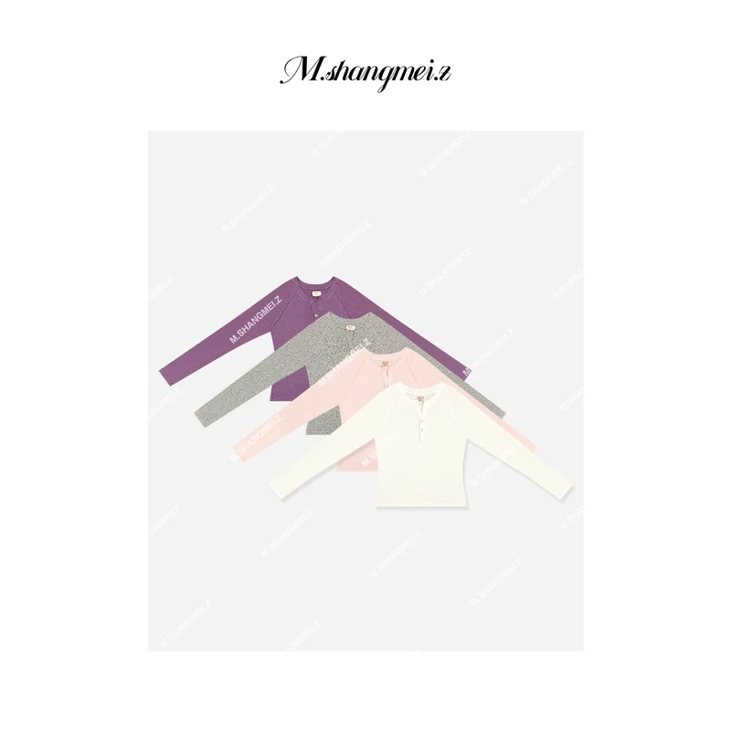 M.SHANGMEI.Z/沐熙【春日浪漫】美大哥时尚四色插肩袖上衣X012056