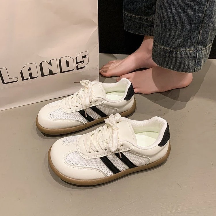 薄底网面透气德训鞋女2025新款夏季爆款舒适软底圆头女鞋时尚板鞋