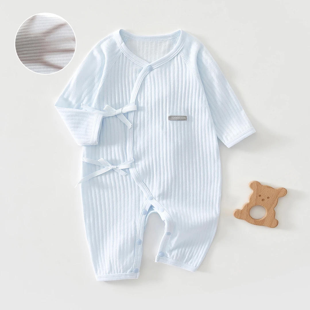 婴儿新生儿宝宝纯棉睡衣连体衣薄款长袖夏装童装婴儿装亲子装连身