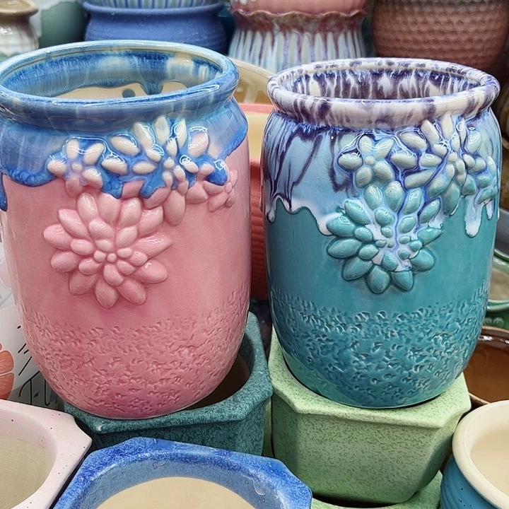 多肉绿植陶瓷花盆9.9包邮，有孔