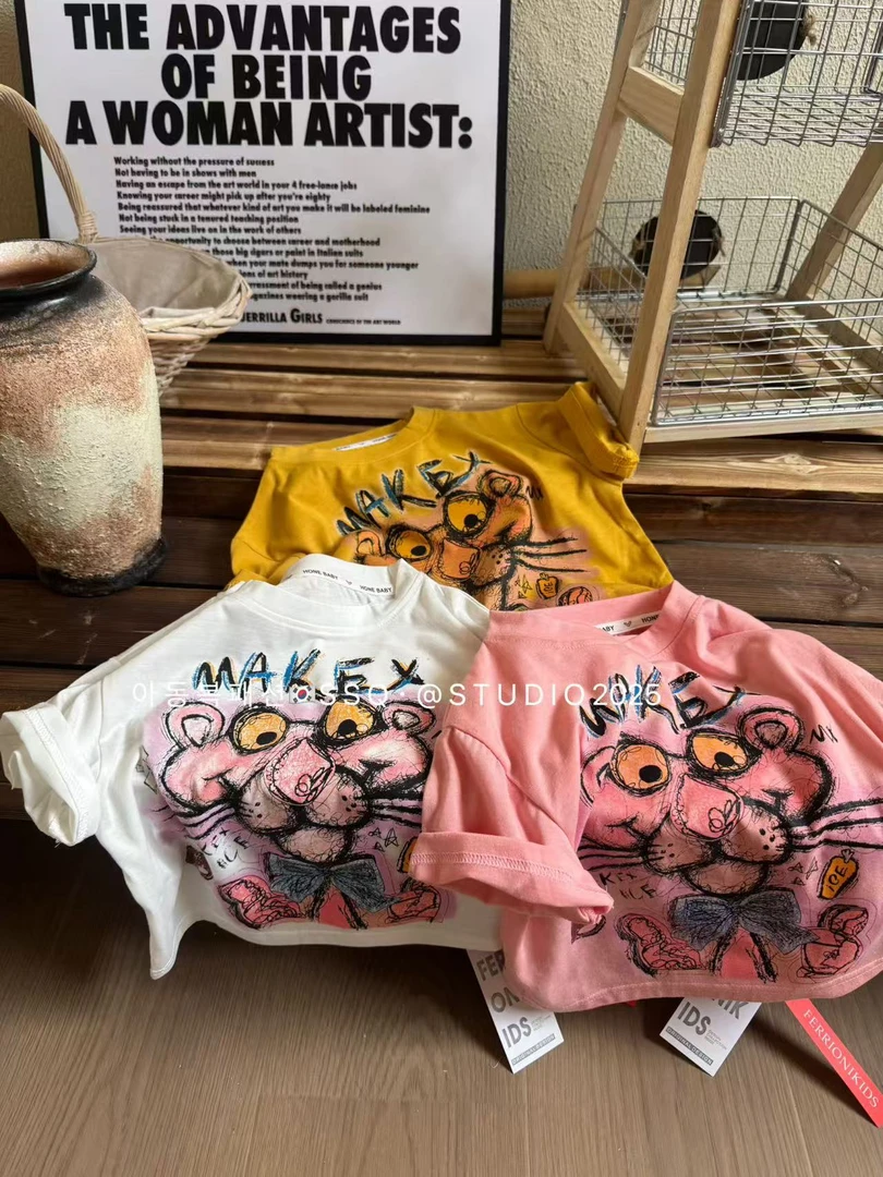 【破价】XM欧货粉红豹卡通t短袖宽松韩系短袖