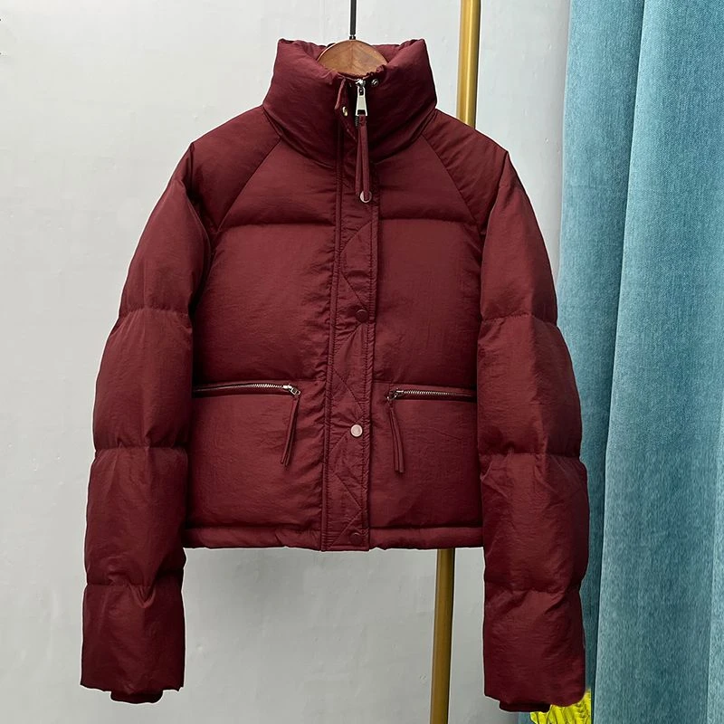 反季韩版宽松小个子服女短款立领2025冬季新款面包服外套女