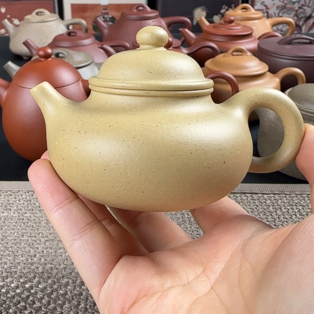 紫砂茶壶容天大水潭墨绿泥半手110ml