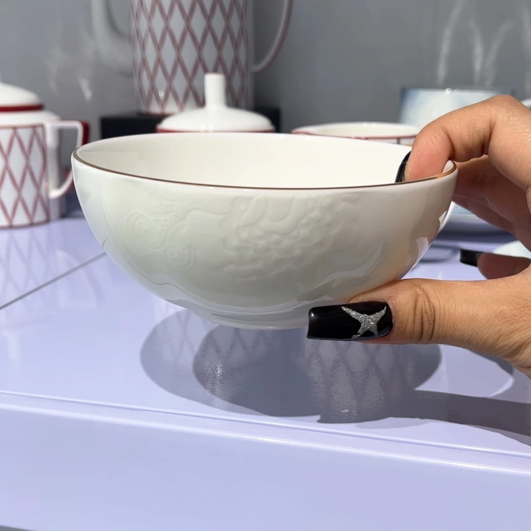 瓷片暗香5寸雅致饭碗