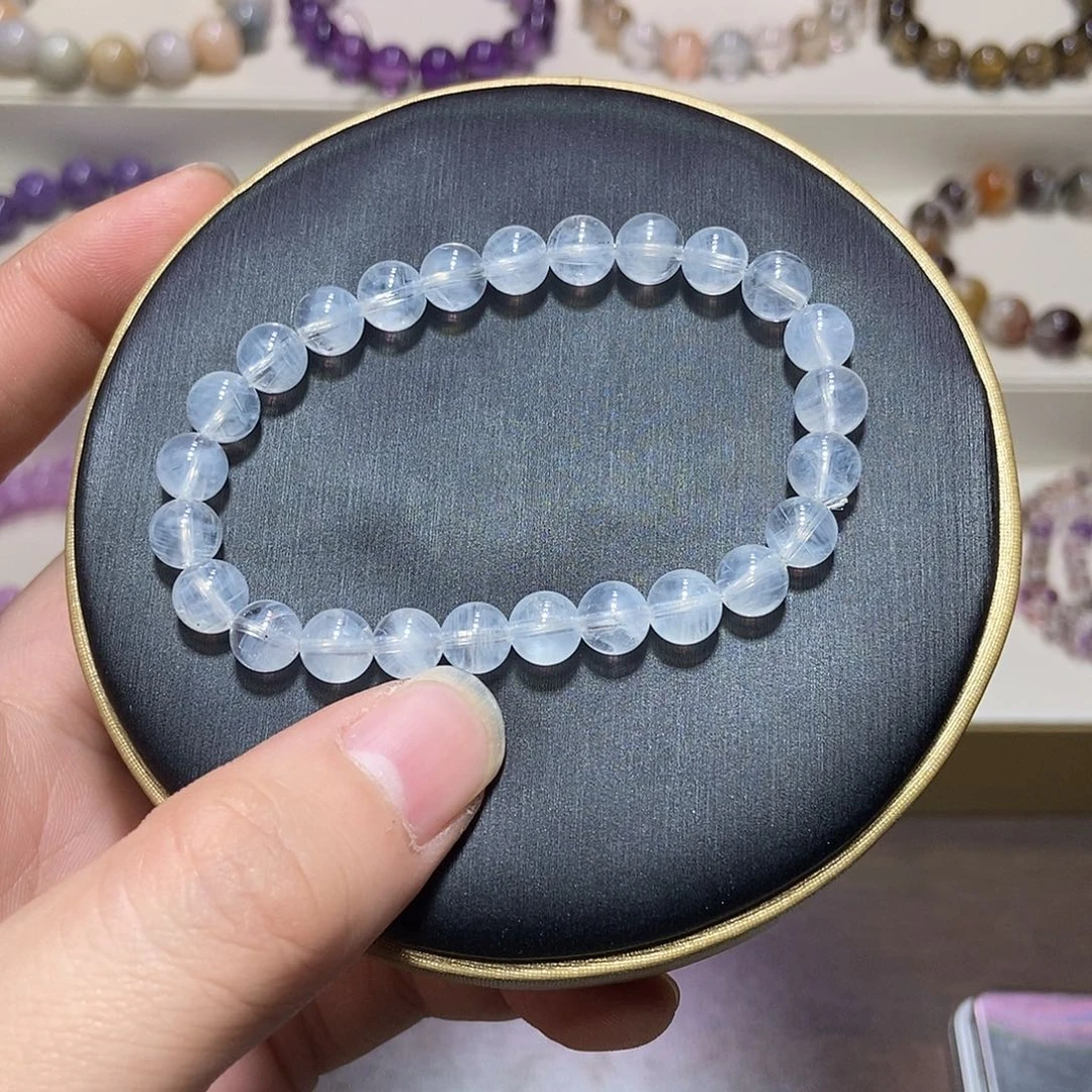 水晶未镶嵌手链蓝针7.4