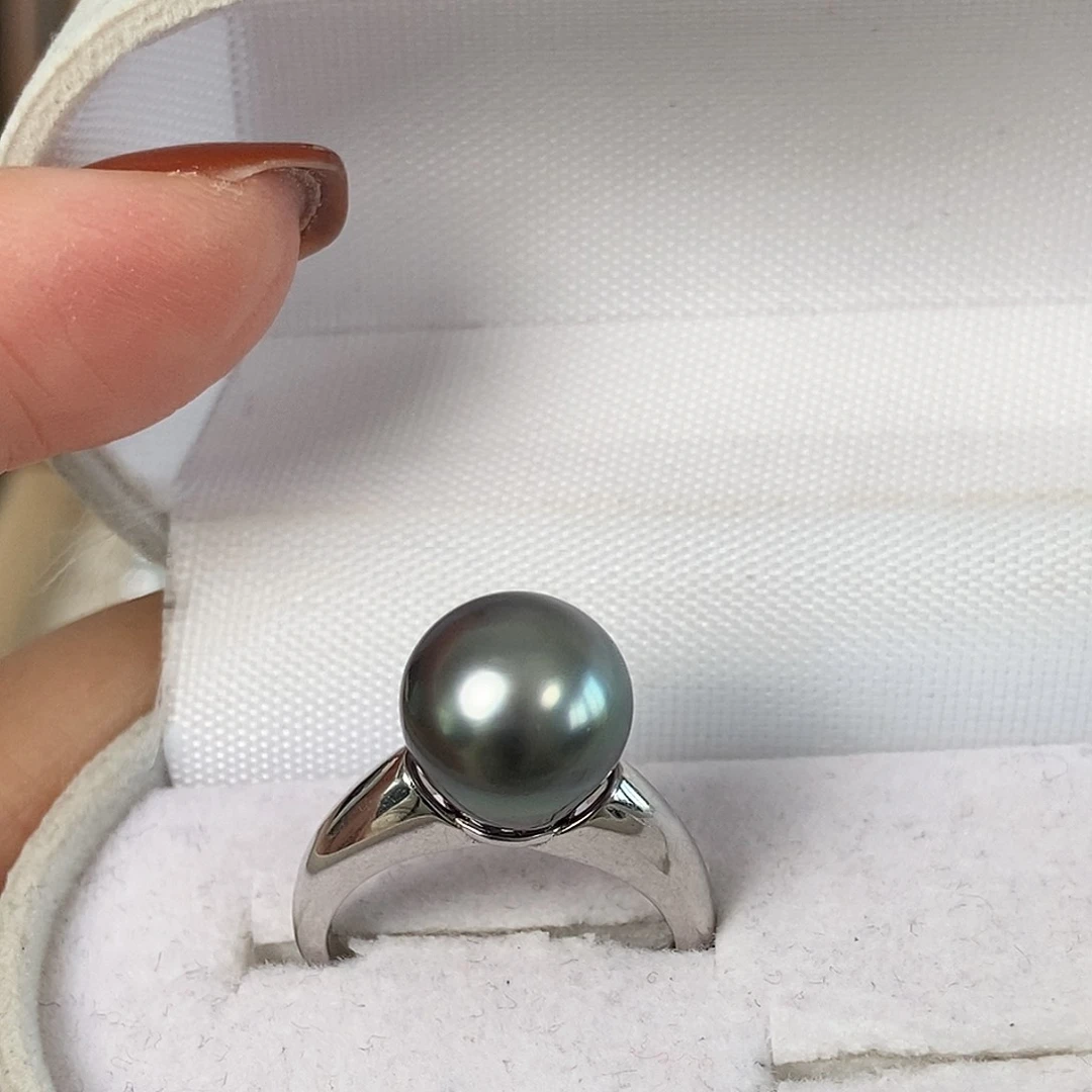 海水珍珠戒圈银S925镶嵌