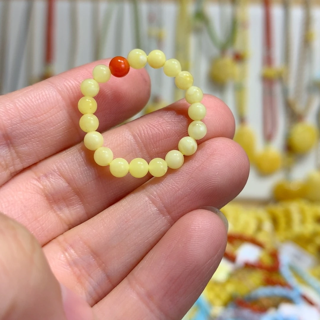 蜜蜡未镶嵌裸石戒指3.8mm