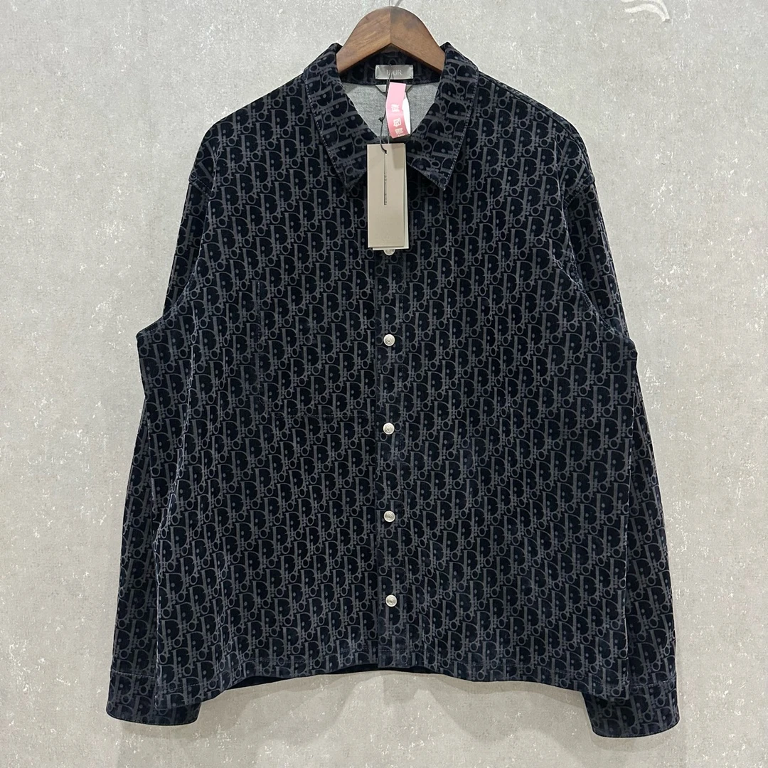全新未使用 DIOR/迪奥 满印图案logo长袖衬 50码 SL004413