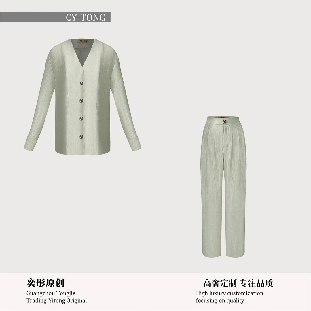 【彤姐原创】时尚气质修身套装女百搭气质简约西装裤设计师W25D333