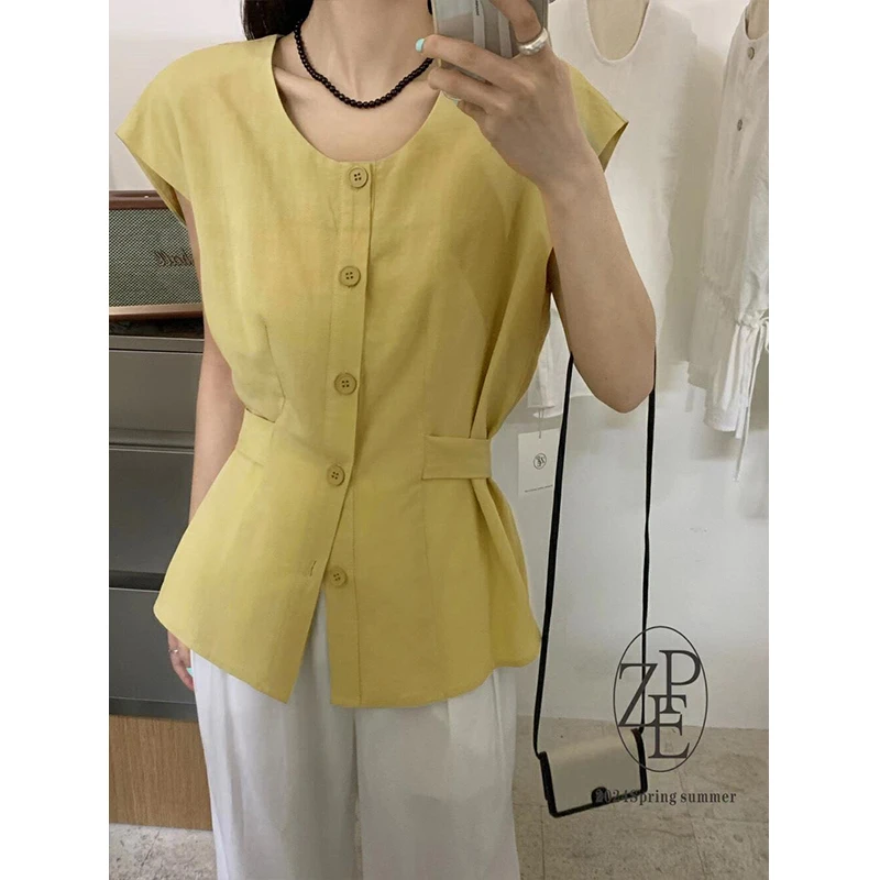 胖MM大码高级感新款遮肚子设计感别致小众衬衫女夏季收腰显瘦上衣
