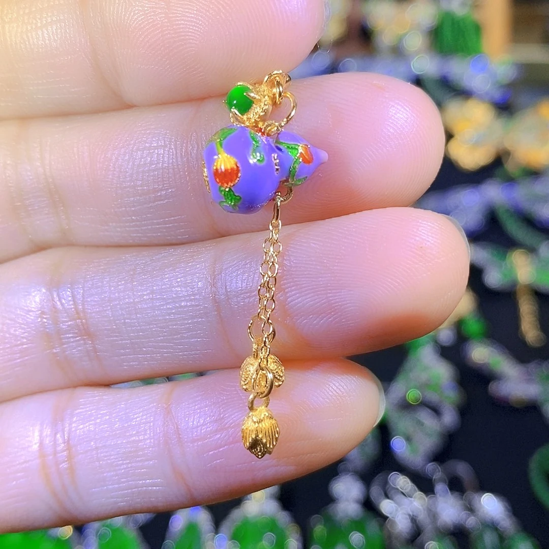 吊坠(不含链)银S925镶嵌翡翠