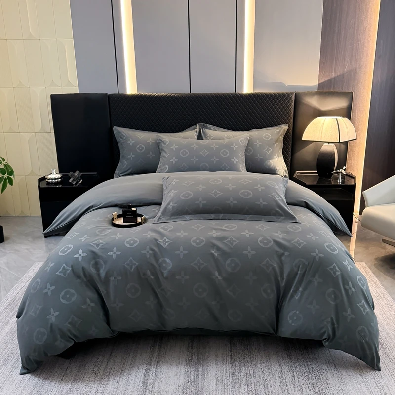 皇朴2025新款大牌风亲肤激光刻花四件套（威廉）