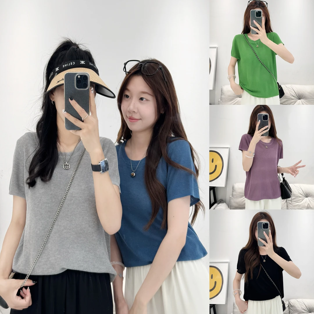 【店夫人定制】2025夏季新品 韩系简约 糖果色宽松 高品质上衣