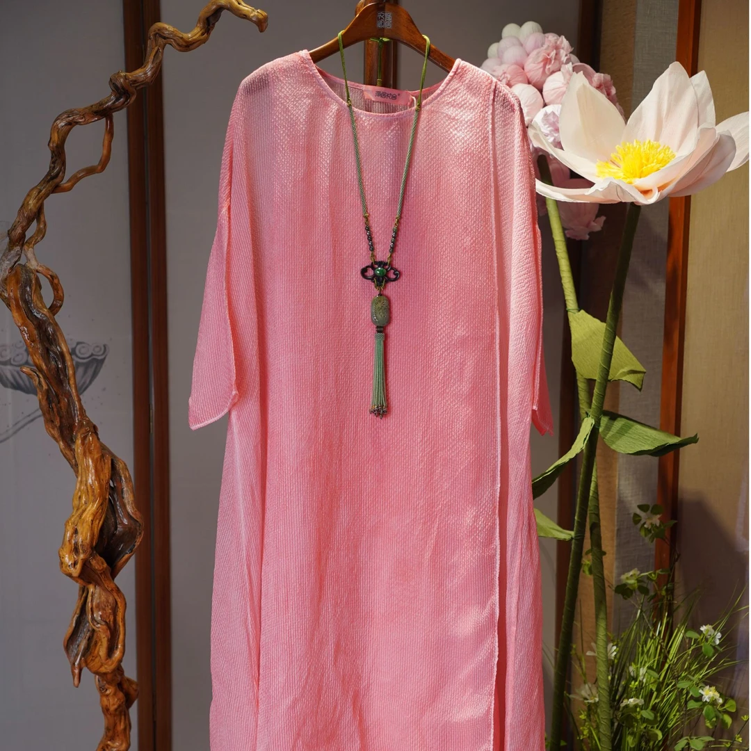 净居衣舍 原创设计桑蚕丝禅意长裙AT004