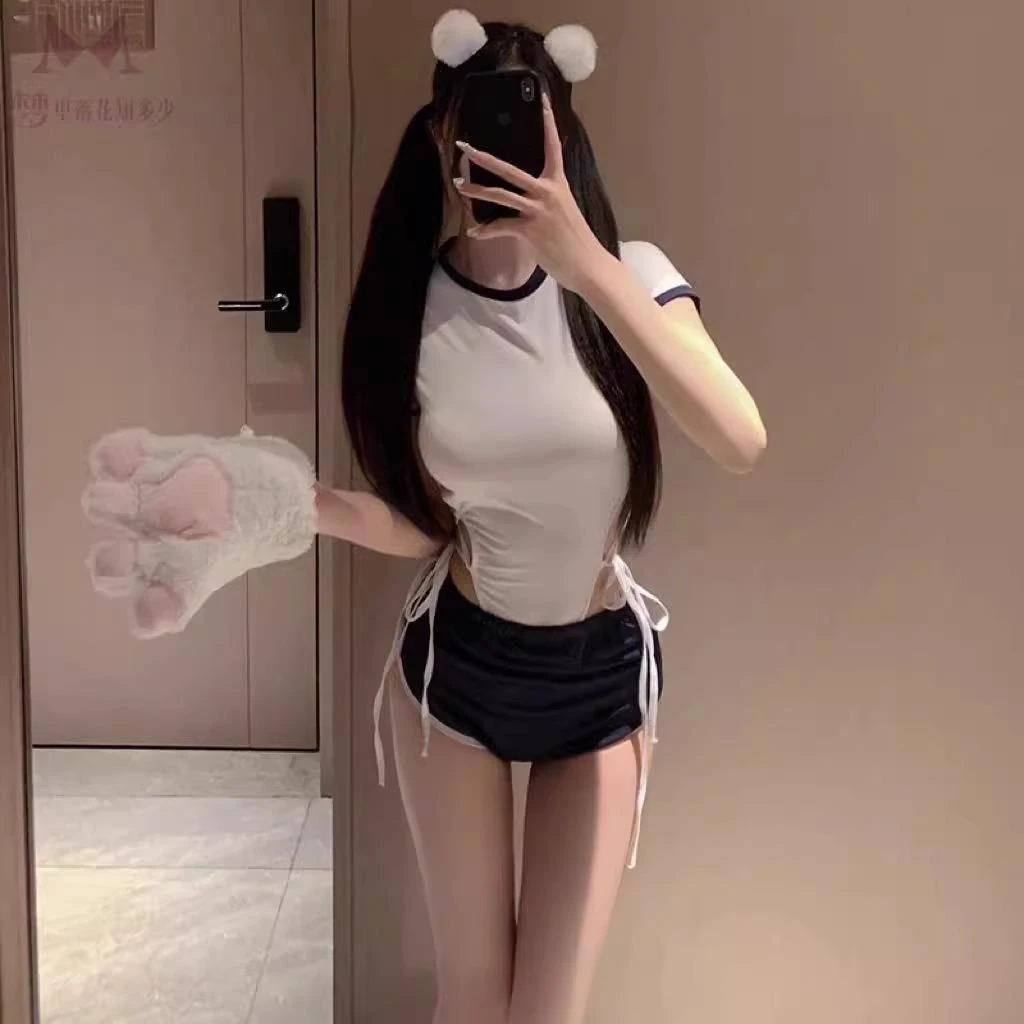 【约会战袍】修身夏季薄款纯欲风连体衣网红性感诱惑可爱cos睡衣