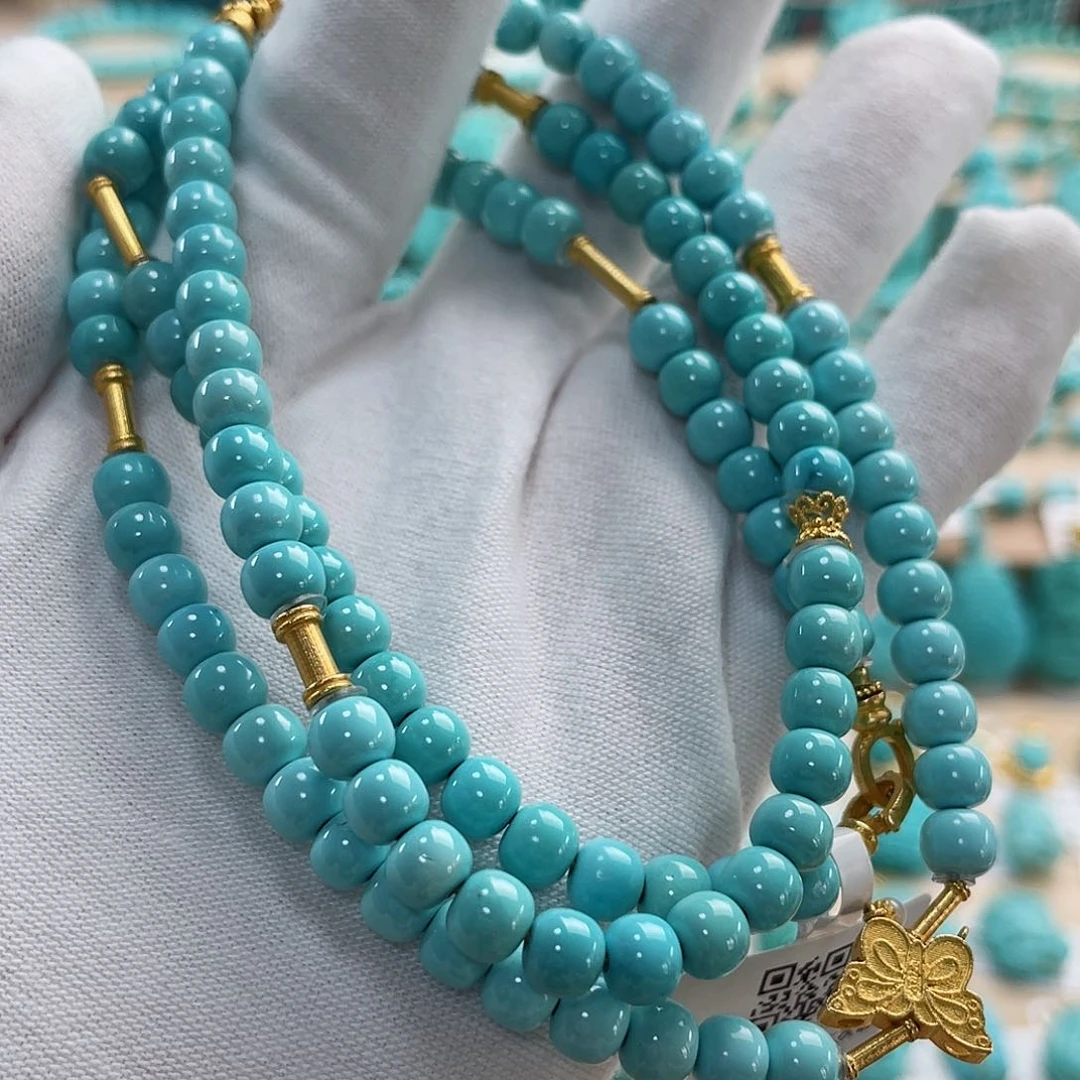 绿松石珠宝奇石18K金镶嵌