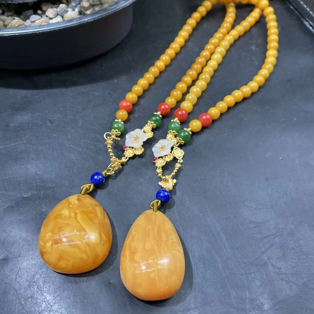 【玉经纶】-31035/HQ27-蜜蜡珠链-多样性发其一10mm|约70