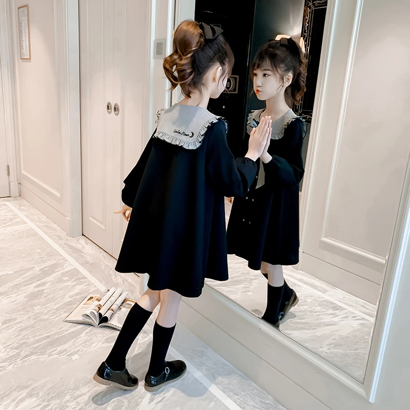女童连衣裙春秋装2025新款中大童女孩洋气网红公主裙春季长袖裙子