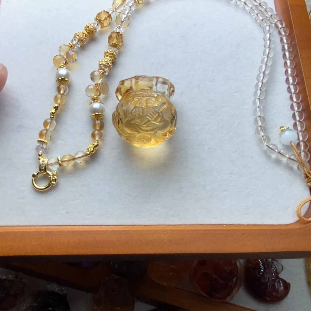 水晶颈饰未镶嵌✨****～黄水钱袋狐加链子